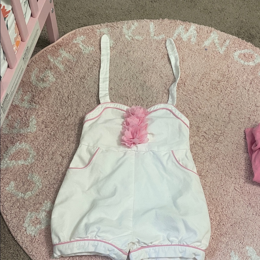 Janie and Jack White and Pink romper